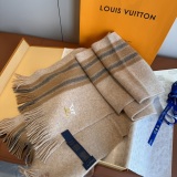 Louis Vuitton Fashion Embroidered Logo Cashmere Tassel Scarf Size: 28 x 180 CM