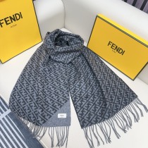 Fendi Classic FF Jacquard Wool Tassel Scarf Size: 30 x 180 CM