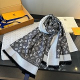 Louis Vuitton Classic Logo Jacquard Double Sided Mulberry Silk Wool Square Towel Size: 142 x 142 CM
