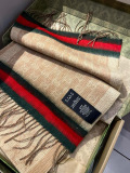 Gucci Fashion Versatile Double G Lambhair Jacquard Tassel Scarf Size: 32 x 210 CM