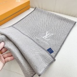 Louis Vuitton Classic Versatile Embroidered Logo Cashmere Scarf Size: 32 x 185 CM