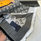 Louis Vuitton Classic Logo Jacquard Double Sided Mulberry Silk Wool Square Towel Size: 142 x 142 CM