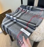 Burberry Classic Checkered Double Sided Cashmere Tassel Scarf Size: 30 x 180 CM