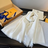 Louis Vuitton Classic Logo Jacquard Double Sided Mulberry Silk Wool Square Towel Size: 142 x 142 CM