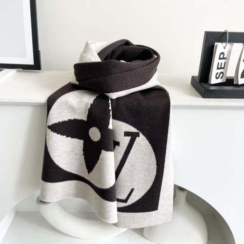 Louis Vuitton Fashion Logo Jacquard Cashmere Tassel Scarf Size: 32 x 180 CM