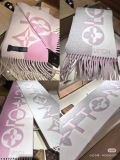 Louis Vuitton Fashion Logo Jacquard Double Sided Color blocked Wool Scarf