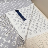 Louis Vuitton Fashion Logo Jacquard Two Sided Cashmere Scarf Size: 45 x 195 CM