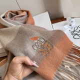 Loewe Fashion Versatile Embroidered Bird Logo Cashmere Tassel Scarf Size: 30 x 180 CM