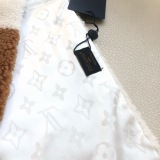 Louis Vuitton Fashion Logo Color Blocked Lambhair Short Fur Scarf Size: 17 x 110 CM
