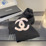 Chanel Fashion Logo Jacquard Cashmere Scarf Size: 30 x 190 CM