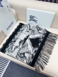 Burberry Classic Large Grid Double sided Jacquard Cashmere Scarf Size: 45 x 210 CM