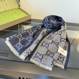 Gucci Classic Logo Jacquard Double sided Wool Scarf Size: 70 x 205 CM