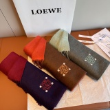 Loewe New Elegant Embroidered Logo Cashmere Scarf Size: 35 x 180 CM