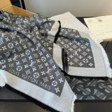 Louis Vuitton Classic Logo Jacquard Double Sided Mulberry Silk Wool Square Towel Size: 142 x 142 CM