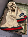Gucci Fashion Versatile Double G Lambhair Jacquard Tassel Scarf Size: 32 x 210 CM