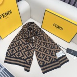 Fendi Classic FF Jacquard Knitted Wool Tassel Scarf Size: 32 x 190 CM