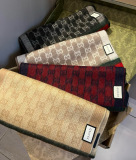 Gucci Fashion Versatile Double G Lambhair Jacquard Tassel Scarf Size: 32 x 210 CM