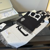 Burberry Fashion Logo Jacquard Double Sided Cashmere Scarf Size: 30 x 180 CM