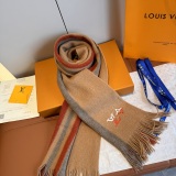 Louis Vuitton Fashion Embroidered Logo Cashmere Tassel Scarf Size: 28 x 180 CM