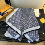 Louis Vuitton Classic Logo Jacquard Double Sided Mulberry Silk Wool Square Towel Size: 142 x 142 CM