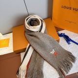 Louis Vuitton Fashion Embroidered Logo Cashmere Tassel Scarf Size: 28 x 180 CM