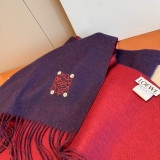 Loewe New Elegant Embroidered Logo Cashmere Scarf Size: 35 x 180 CM