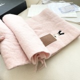 Loewe Fashion Personalized Embroidered Leather Logo Haircoat Scarf Size: 40 x 185 CM