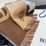 Burberry Fashion Logo Jacquard Double Sided Cashmere Scarf Size: 30 x 180 CM