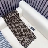 Fendi Classic FF Jacquard Knitted Wool Tassel Scarf Size: 32 x 190 CM