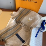 Louis Vuitton Fashion Embroidered Logo Cashmere Tassel Scarf Size: 28 x 180 CM