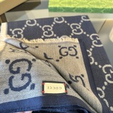 Gucci Classic Logo Jacquard Double sided Wool Scarf Size: 70 x 205 CM