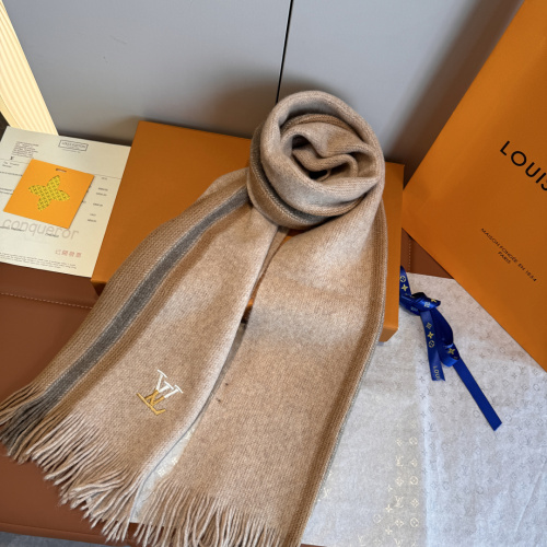 Louis Vuitton Fashion Embroidered Logo Cashmere Tassel Scarf Size: 28 x 180 CM