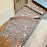 Yves Saint Laurent Classic Embroidered Logo Cashmere Tassel Scarf Size: 30 x 200 CM