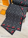 Louis Vuitton Elegant Cherry Double Sided Cashmere Shawl Square Towel Size: 140 x 140 CM