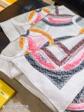 Fendi Elegant Double Sided Diagonal Silk Square Towel Size: 90 x 90 CM