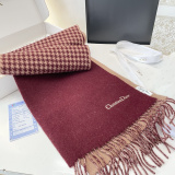 Dior Fashion Embroidered Logo Thousand Bird Grid Double Sided Cashmere Scarf Size: 32 x 200 CM