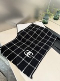 Chanel Classic Embroidered Logo Cashmere Scarf Size: 35 x 190 CM