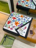 Gucci Elegant Flower Double Sided Diagonal Silk Square Towel Size: 90 x 90 CM