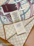 Gucci Elegant Double Sided Diagonal Silk Square Towel Size: 90 x 90 CM