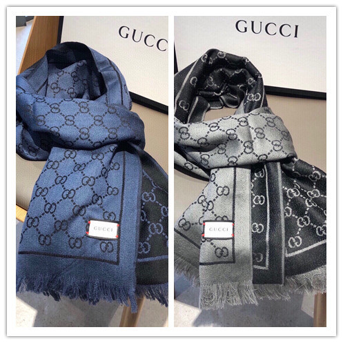 Gucci Couple Fashion GG Jacquard Cashmere Scarf Size: 45 x 190 CM
