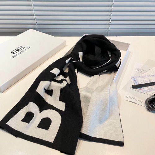 Balenciaga New Classic Logo Jacquard Knitted Scarf Size: 32 x 180 CM