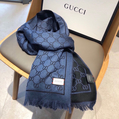 Gucci Couple Fashion GG Jacquard Cashmere Scarf Size: 45 x 190 CM
