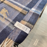 Burberry Classic Embroidered Logo Checkered Cashmere Tassel Scarf Size: 32 x 180 CM