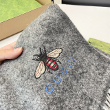 Gucci Fashion Embroidered Bee Striped Cashmere Scarf Size: 35 x 200 CM