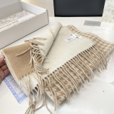 Dior Fashion Embroidered Logo Thousand Bird Grid Double Sided Cashmere Scarf Size: 32 x 200 CM