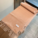 Yves Saint Laurent Classic Embroidered Logo Cashmere Tassel Scarf Size: 30 x 200 CM