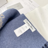 Dior Fashion Embroidered Logo Thousand Bird Grid Double Sided Cashmere Scarf Size: 32 x 200 CM