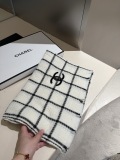 Chanel Classic Embroidered Logo Cashmere Scarf Size: 35 x 190 CM