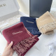 Dior Fashion Embroidered Logo Thousand Bird Grid Double Sided Cashmere Scarf Size: 32 x 200 CM