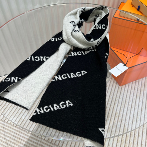 Balenciaga Classic Logo Jacquard Cashmere Scarf Size: 35 x 200 CM